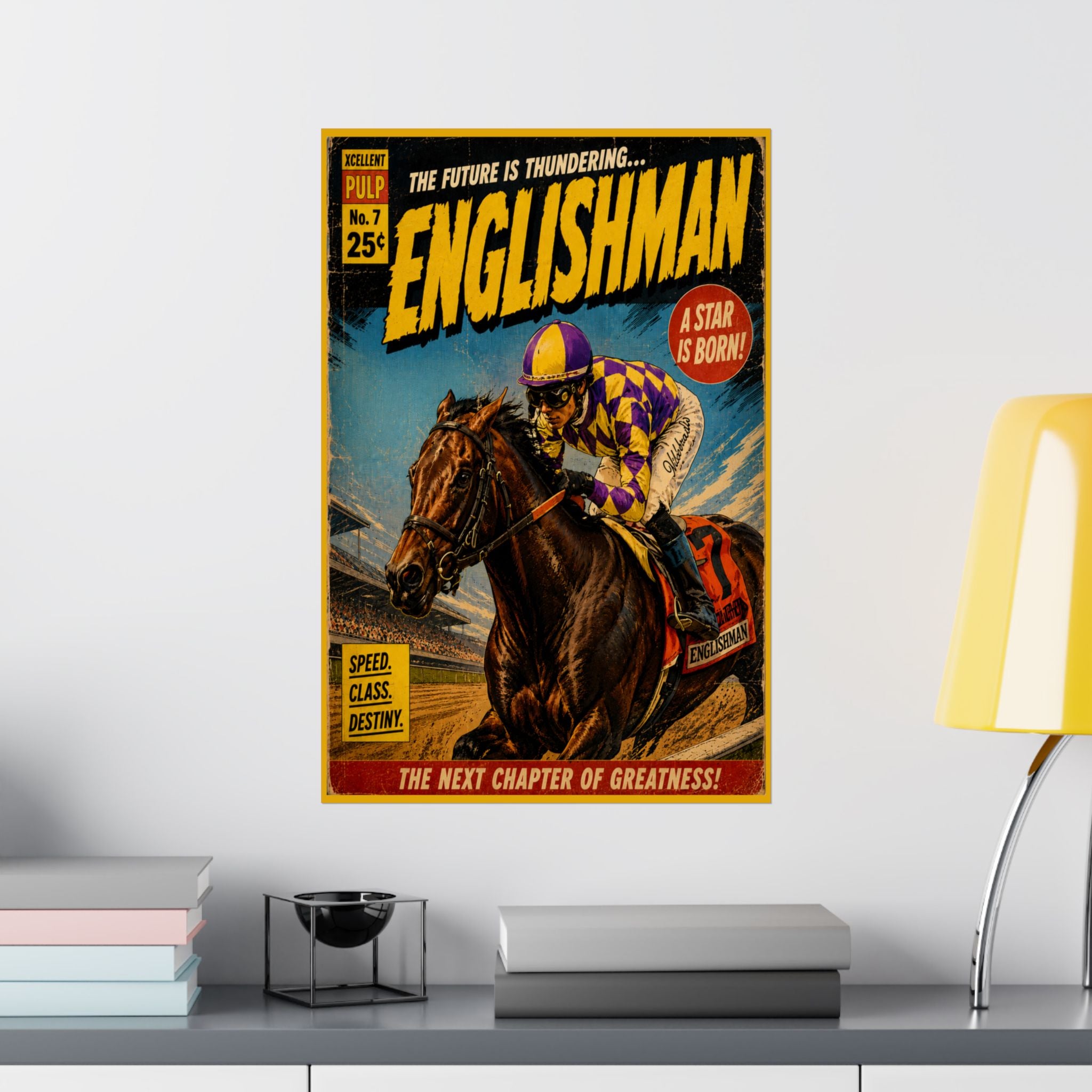 Englishman Retro Pulp Hero Poster-16" x 24" Matte Poster