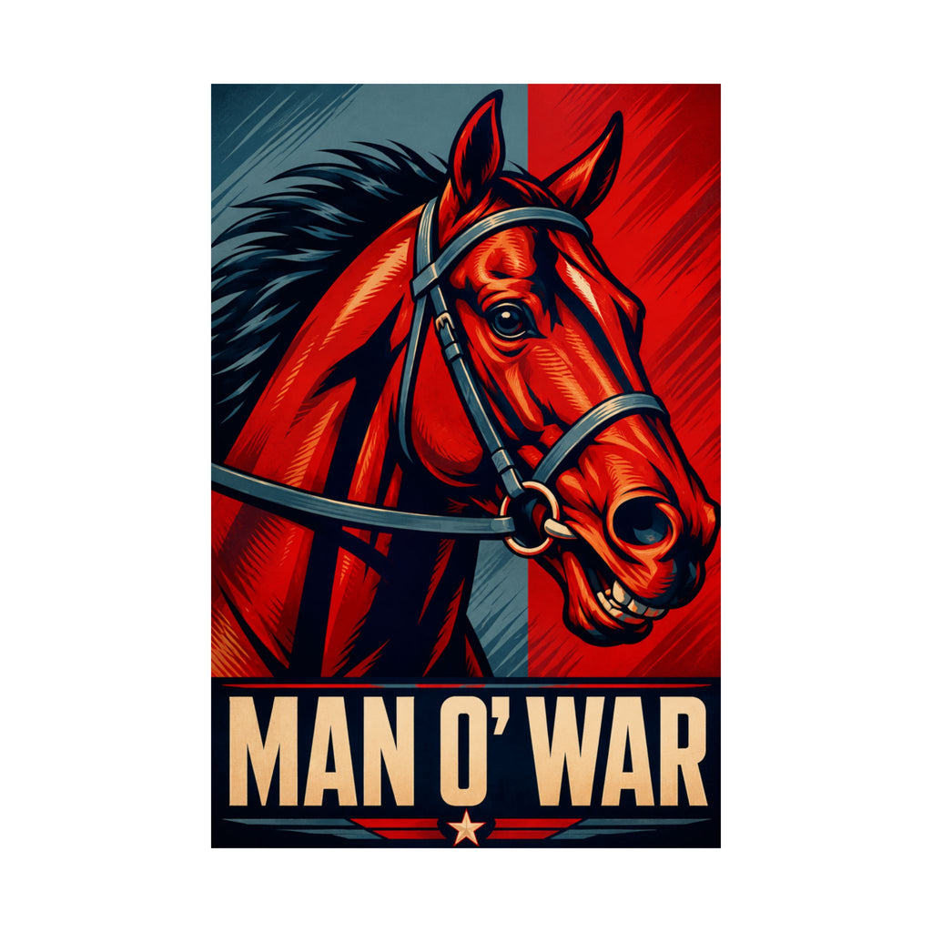 Man O' War Vintage Racing Poster – Legendary Thoroughbred Horse Matte Vertical Poster
