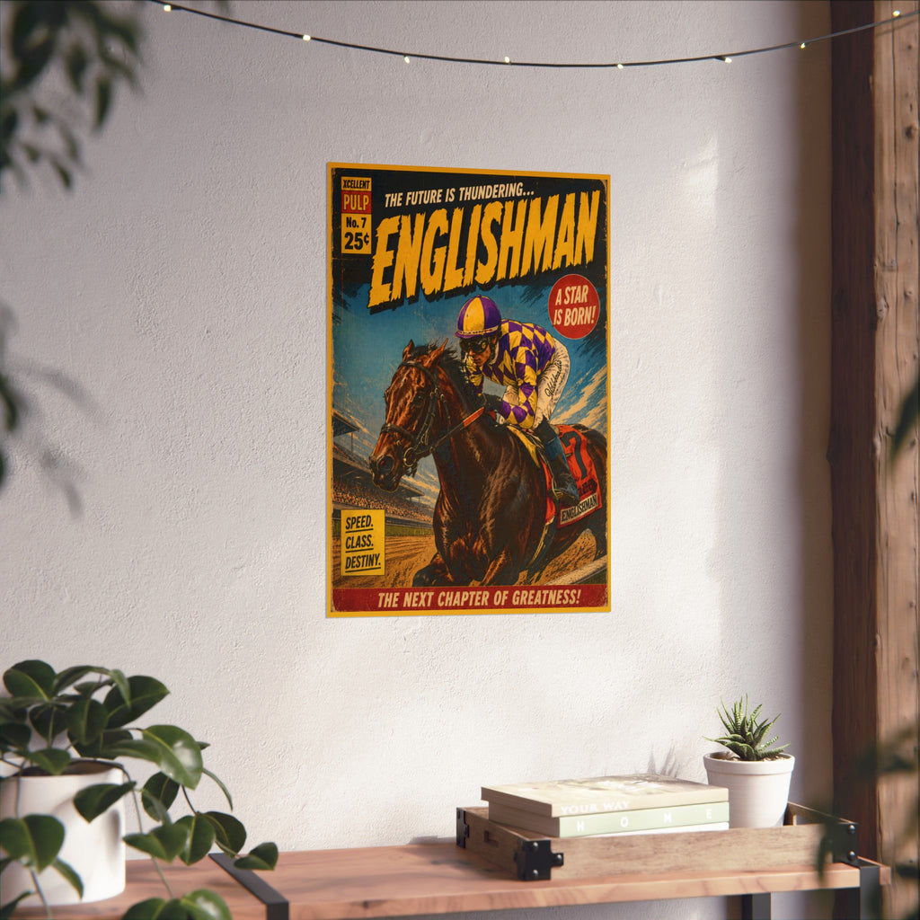 Englishman Retro Pulp Hero Poster-16" x 24" Matte Poster