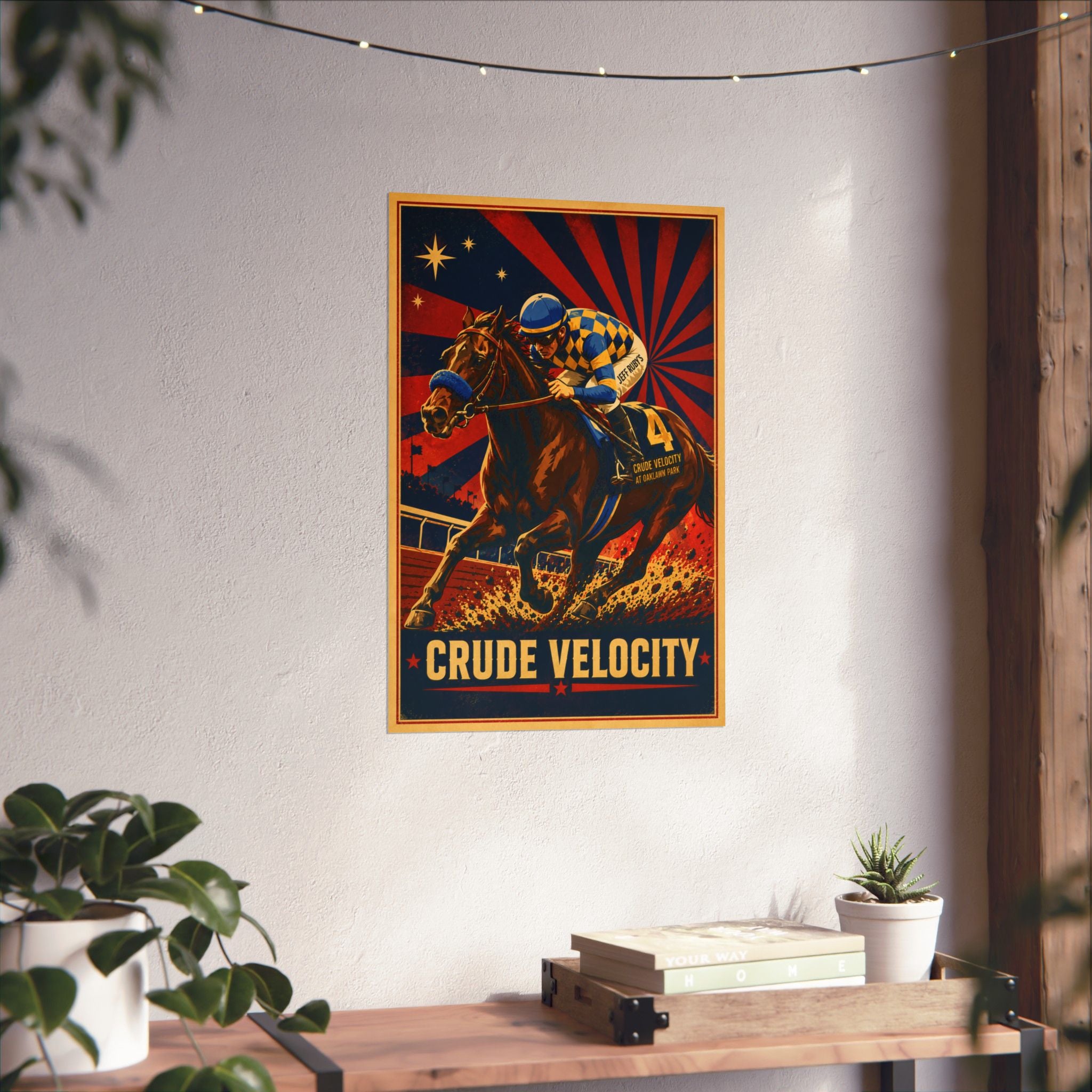 Crude Velocity Matte Poster | Vintage Horse Racing Art Print