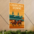 Churchill Downs Kentucky Matte Poster | Vintage Horse Racing Travel Art Print