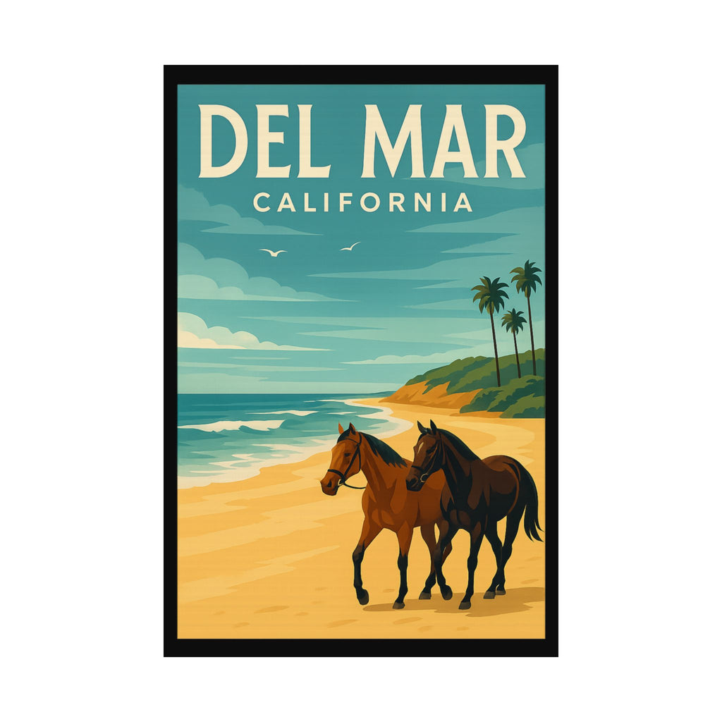 Del Mar Beach Horses - 16" x 24" Matte Poster
