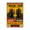 Seabiscuit vs. War Admiral Matchrace Matte Vertical Poster — Vintage Horse Racing Print