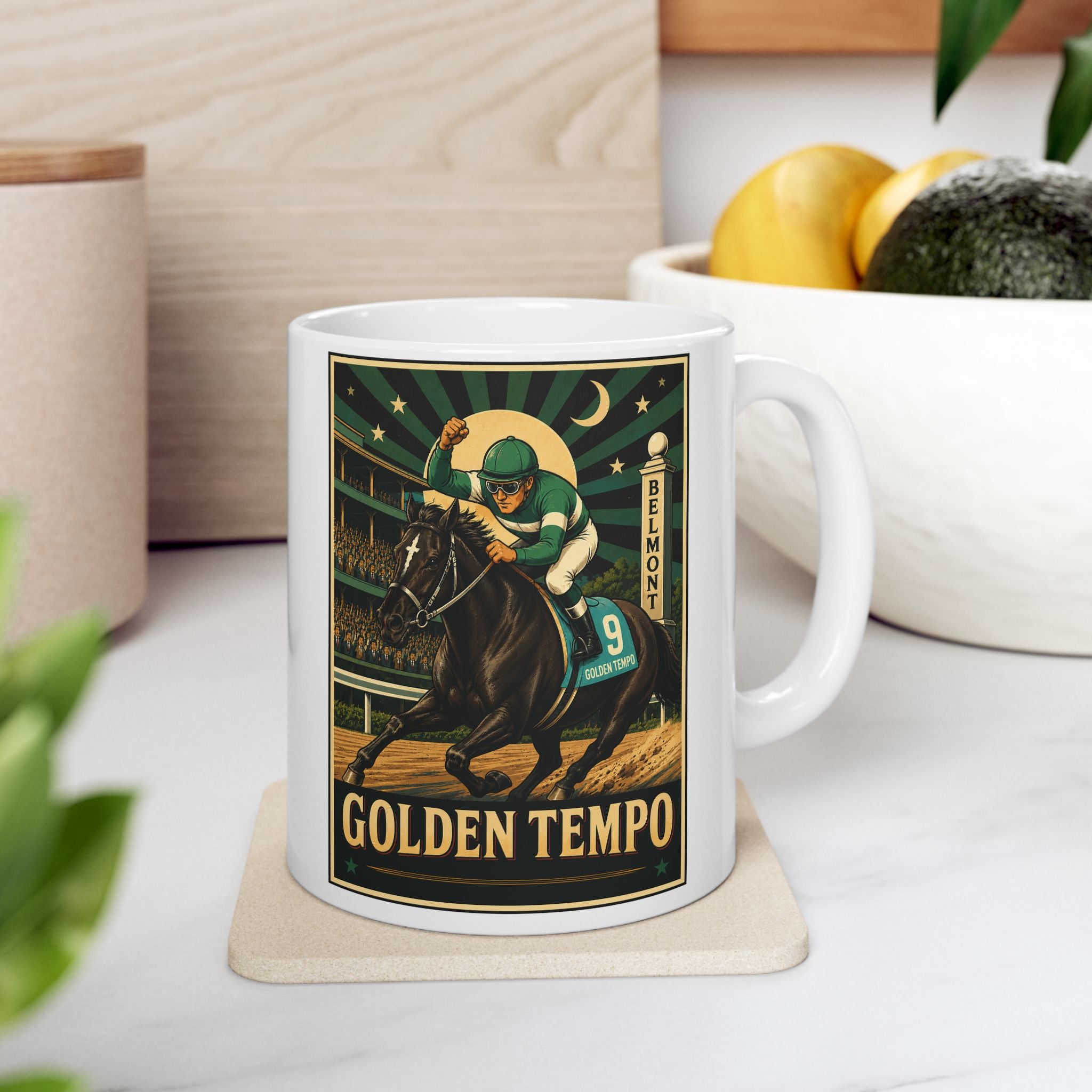 Golden Tempo Belmont Stakes Commemorative 11 oz. Ceramic Mug
