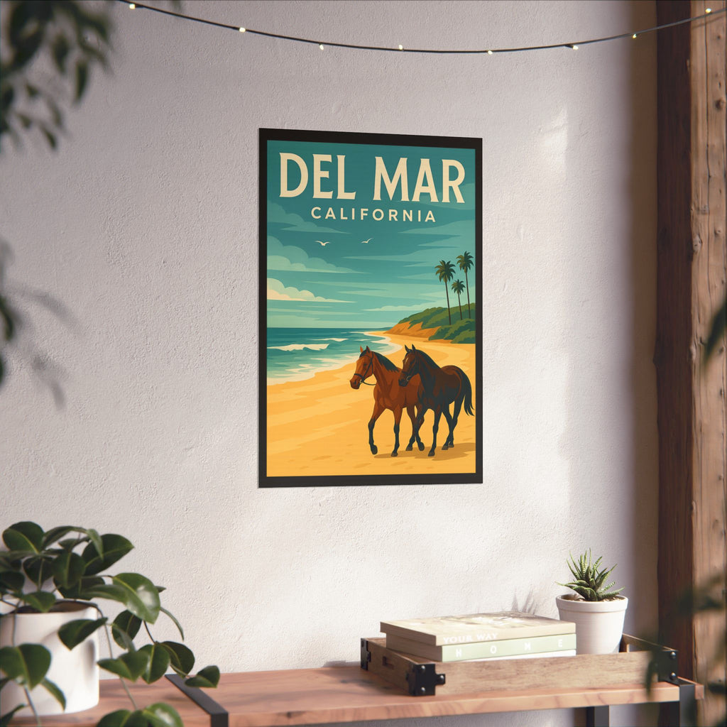 Del Mar Beach Horses - 16" x 24" Matte Poster