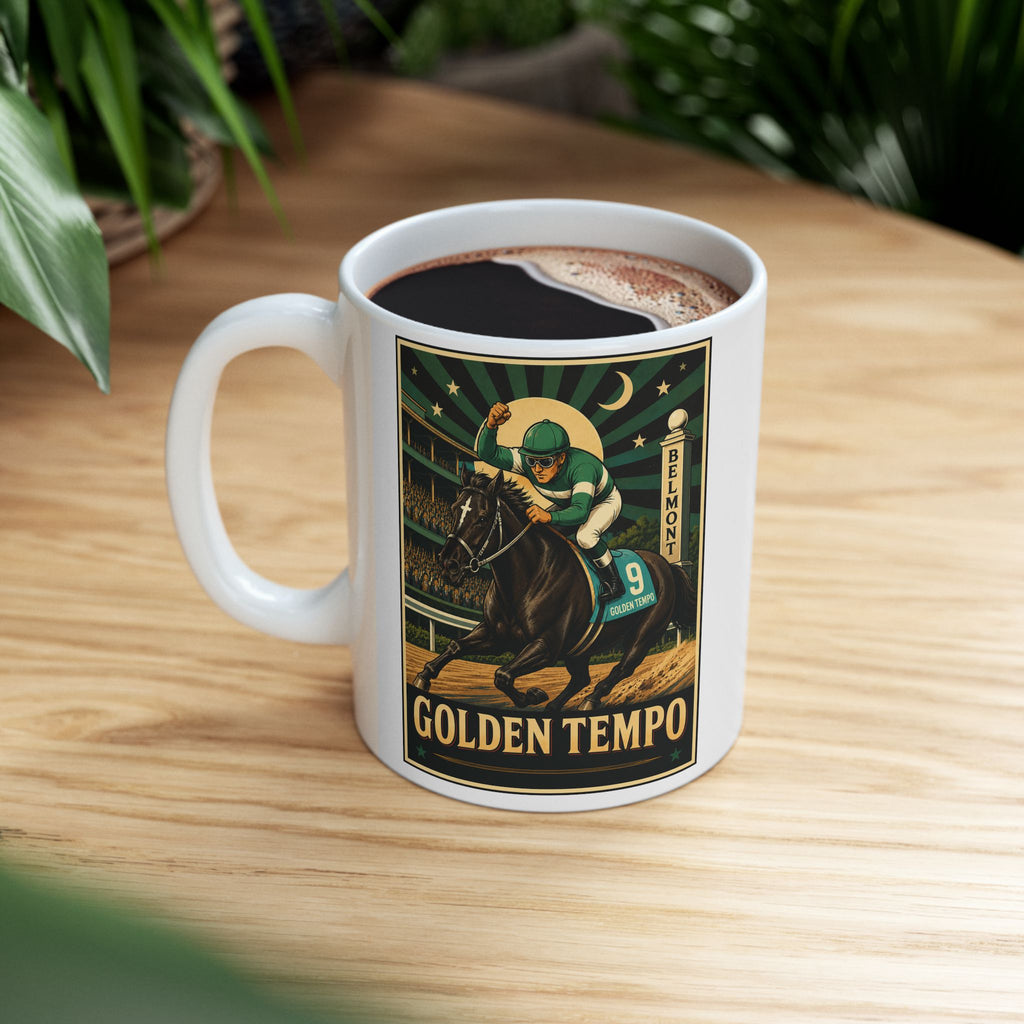 Golden Tempo Belmont Stakes Commemorative 11 oz. Ceramic Mug