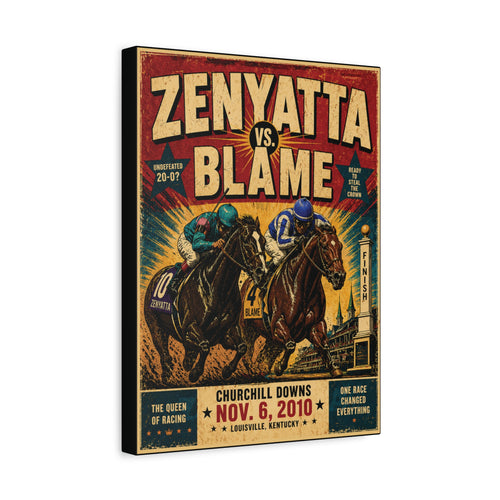 Canvas Print — Zenyatta vs. Blame 2010 Breeders' Cup Classic (Matte Stretched 1.25")