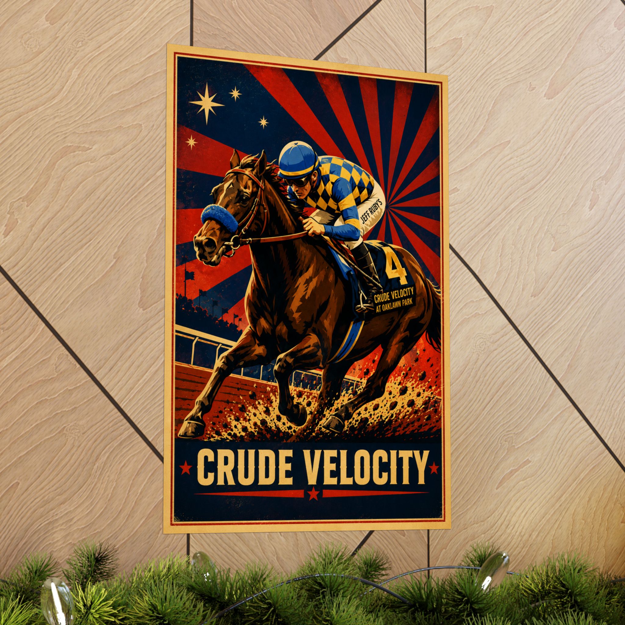 Crude Velocity Matte Poster | Vintage Horse Racing Art Print