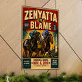 Zenyatta Vs. Blame Matte Vertical Poster — Vintage Horse Racing Print