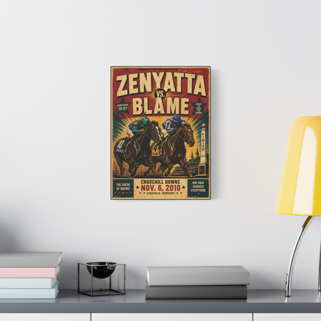 Canvas Print — Zenyatta vs. Blame 2010 Breeders' Cup Classic (Matte Stretched 1.25")