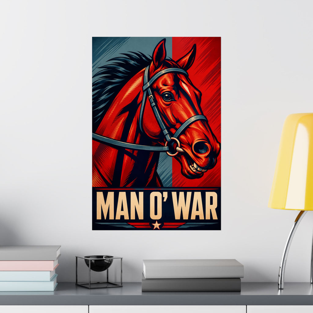 Man O' War Vintage Racing Poster – Legendary Thoroughbred Horse Matte Vertical Poster