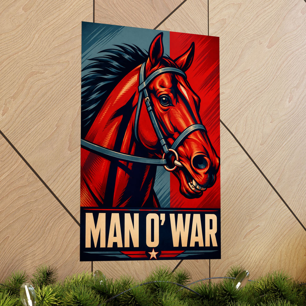Man O' War Vintage Racing Poster – Legendary Thoroughbred Horse Matte Vertical Poster
