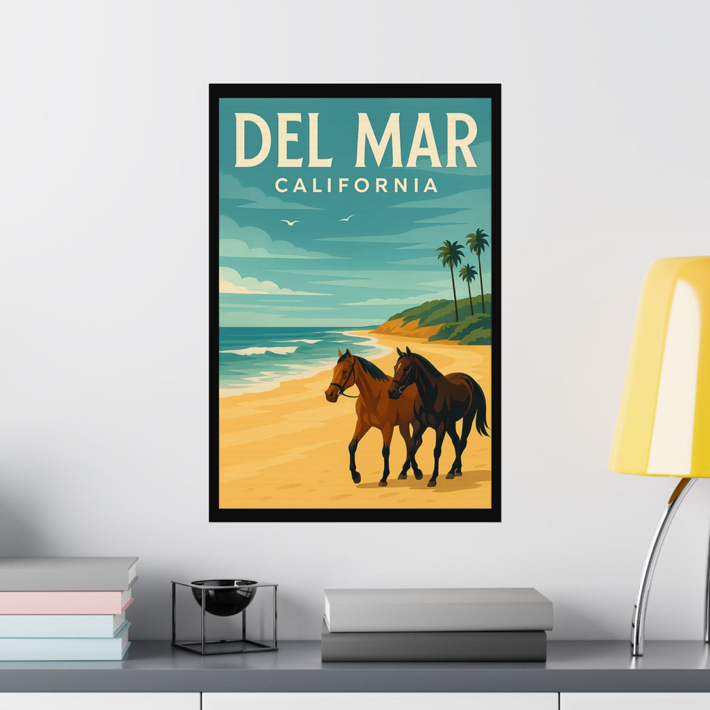 Del Mar Beach Horses - 16" x 24" Matte Poster