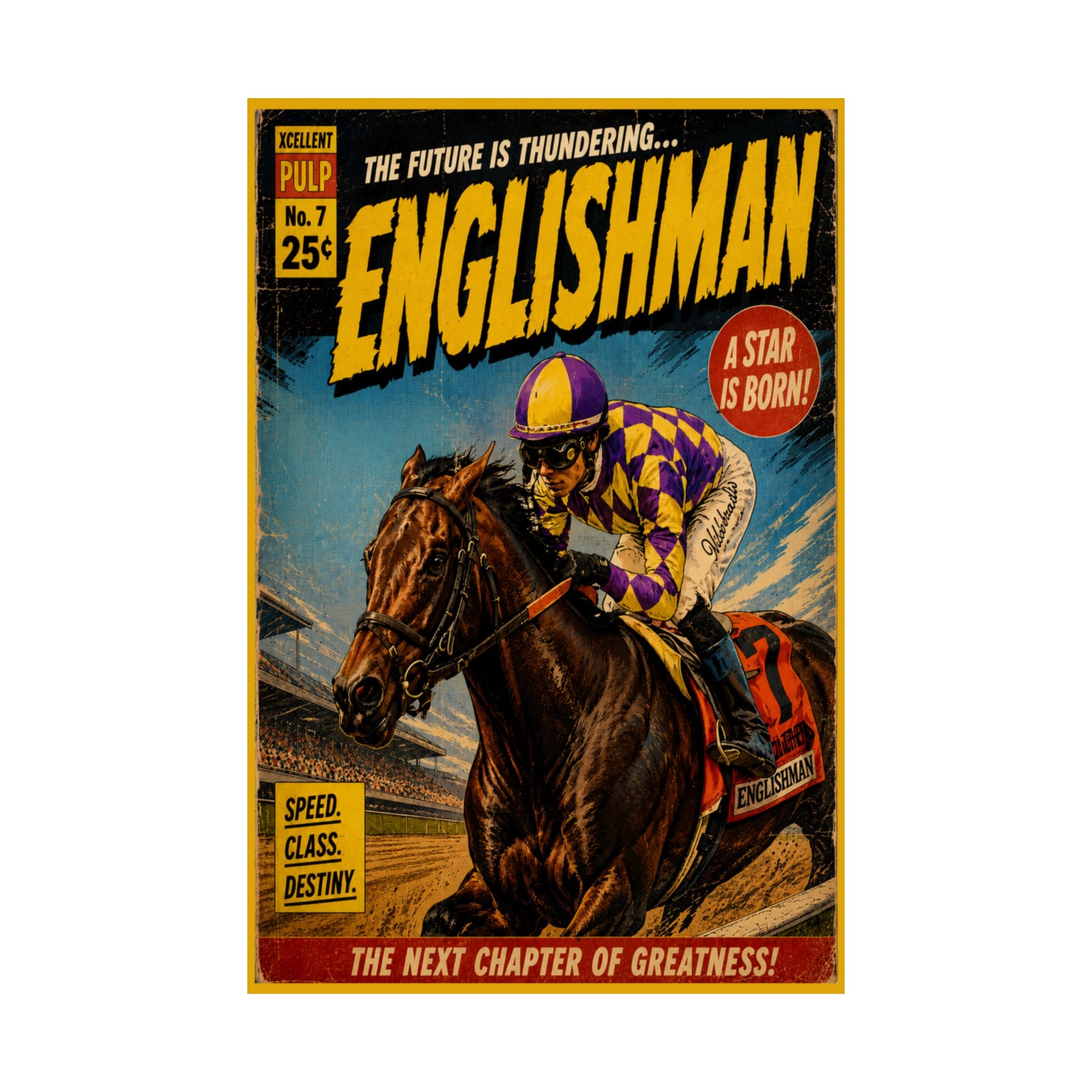 Englishman Retro Pulp Hero Poster-16" x 24" Matte Poster