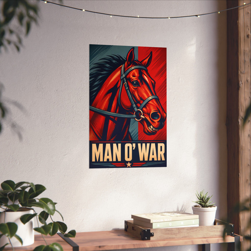 Man O' War Vintage Racing Poster – Legendary Thoroughbred Horse Matte Vertical Poster