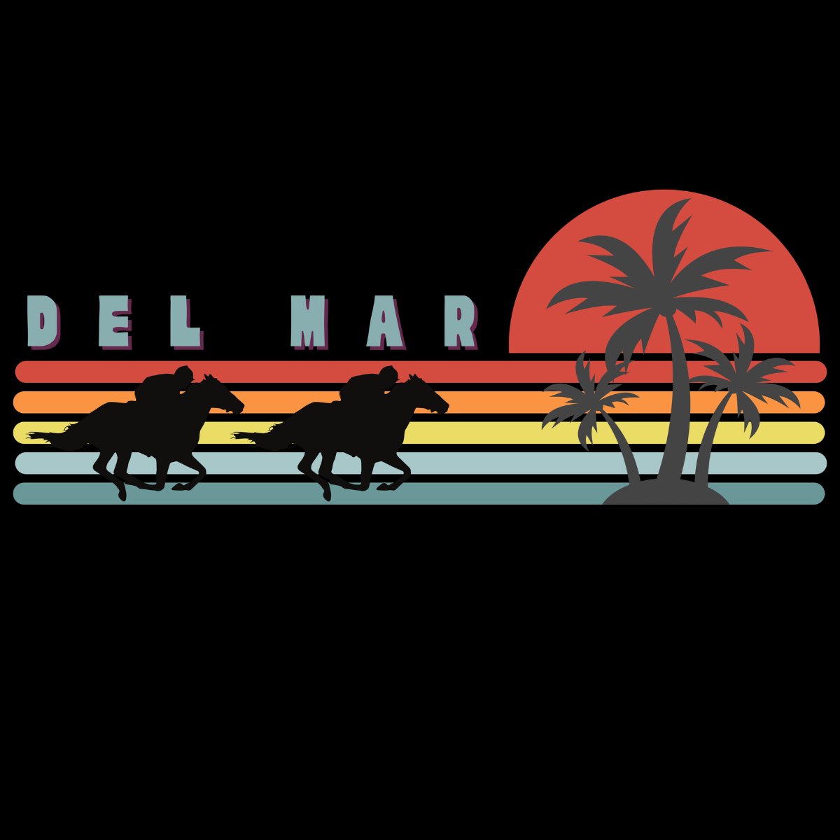 Del Mar Sunset Palms Hoodie