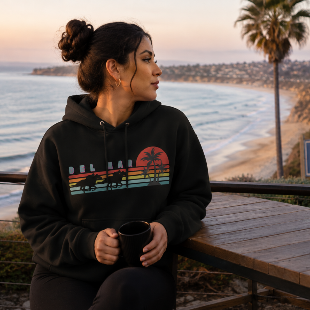 Del Mar Sunset Palms Hoodie
