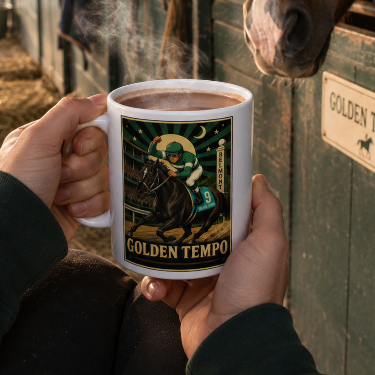 Golden Tempo Belmont Stakes Commemorative 11 oz. Ceramic Mug