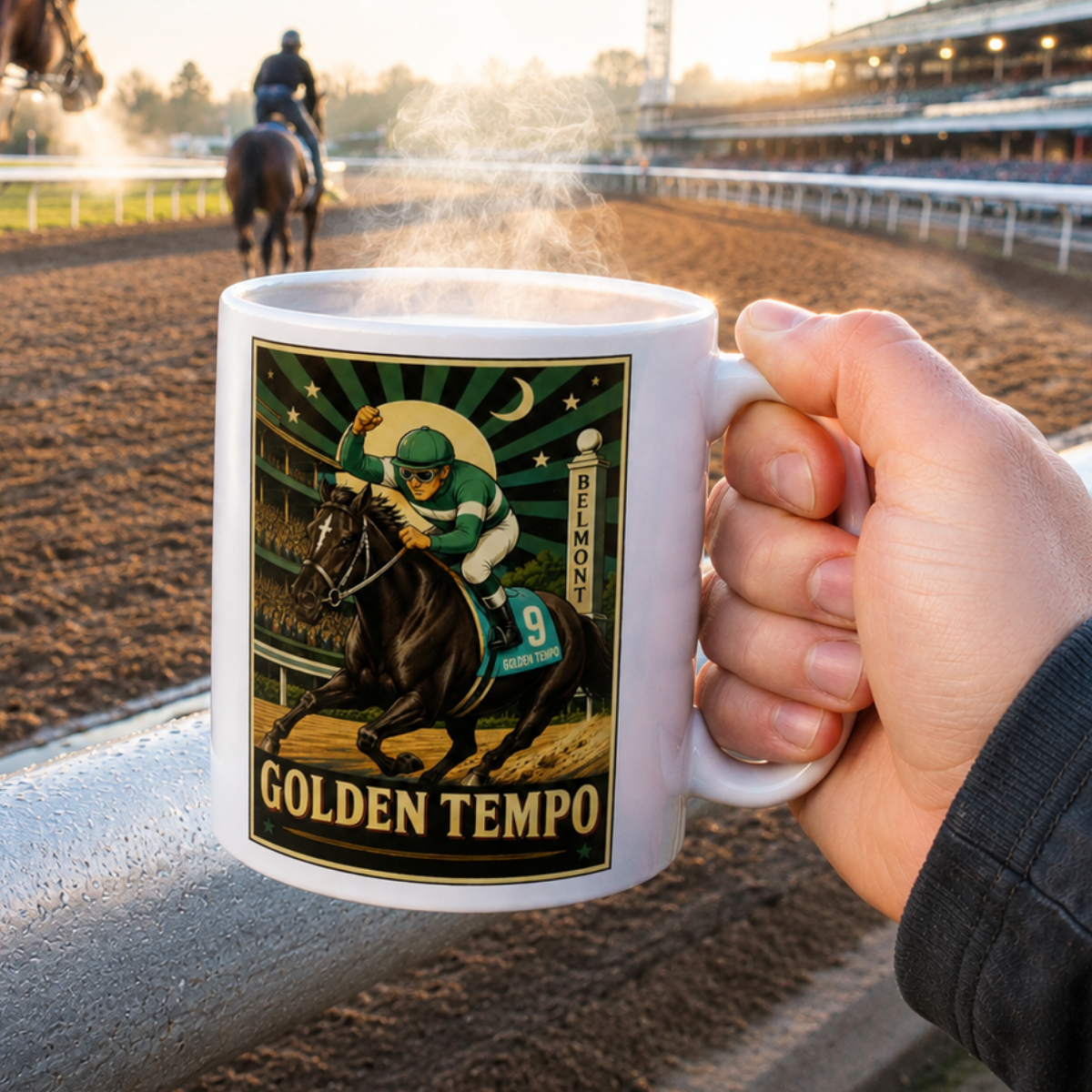 Golden Tempo Belmont Stakes Commemorative 11 oz. Ceramic Mug