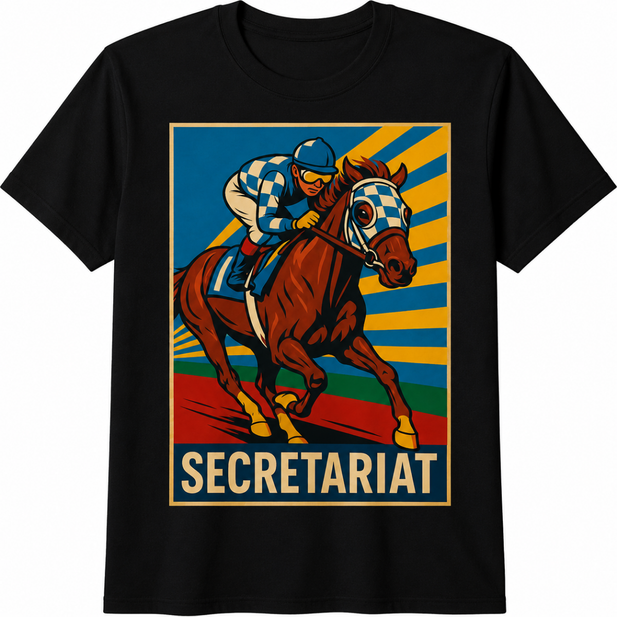 The Great Secretariat Horse Racing Tee | Champion Racing Silhouette