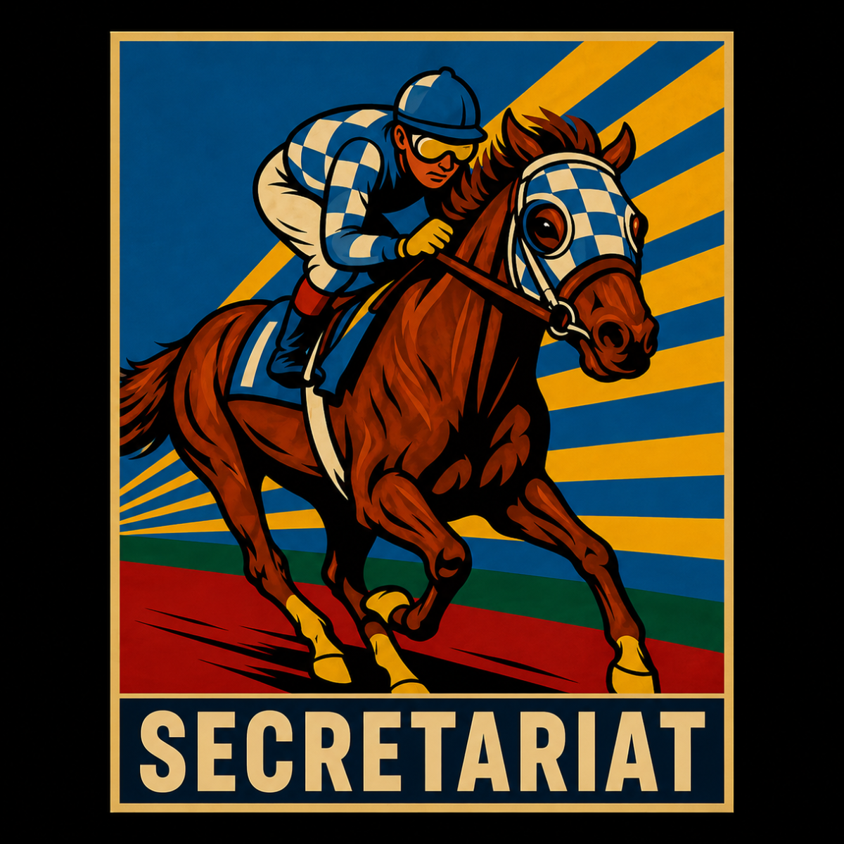 The Great Secretariat Horse Racing Tee | Champion Racing Silhouette