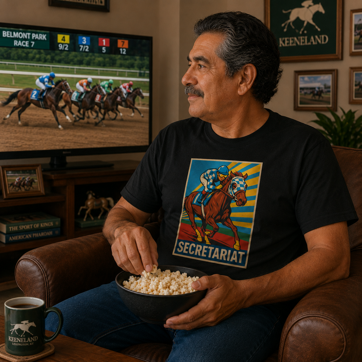 The Great Secretariat Horse Racing Tee | Champion Racing Silhouette