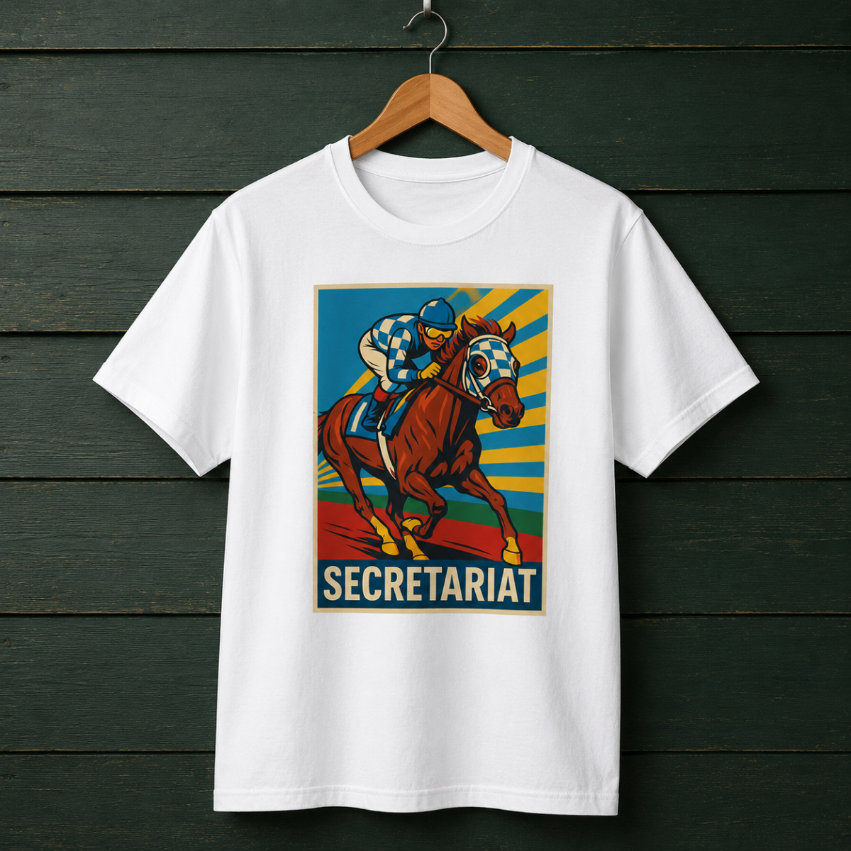 The Great Secretariat Horse Racing Tee | Champion Racing Silhouette