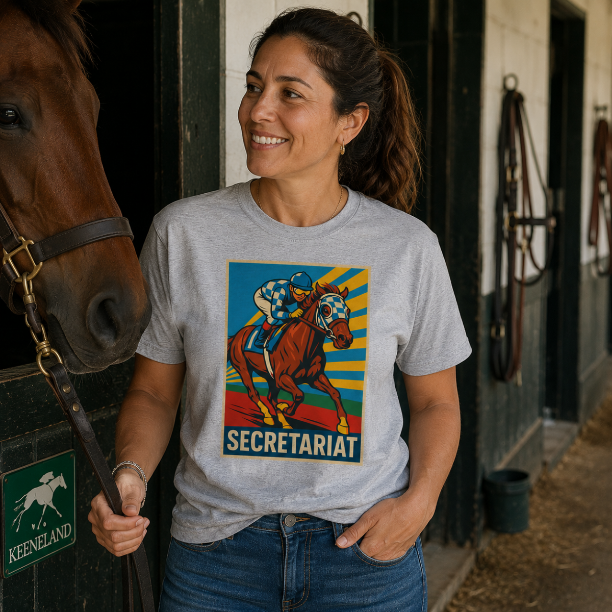 The Great Secretariat Horse Racing Tee | Champion Racing Silhouette