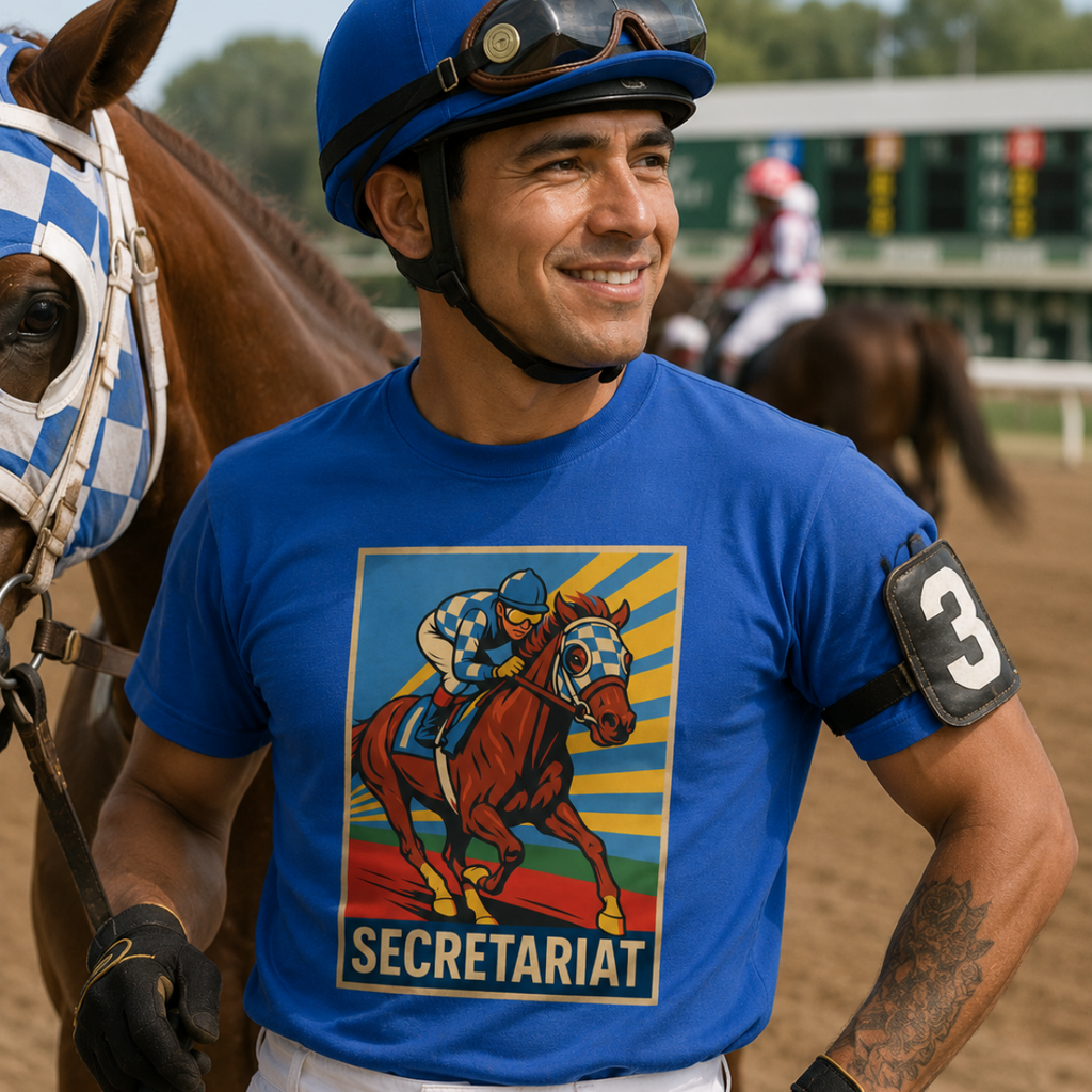 The Great Secretariat Horse Racing Tee | Champion Racing Silhouette